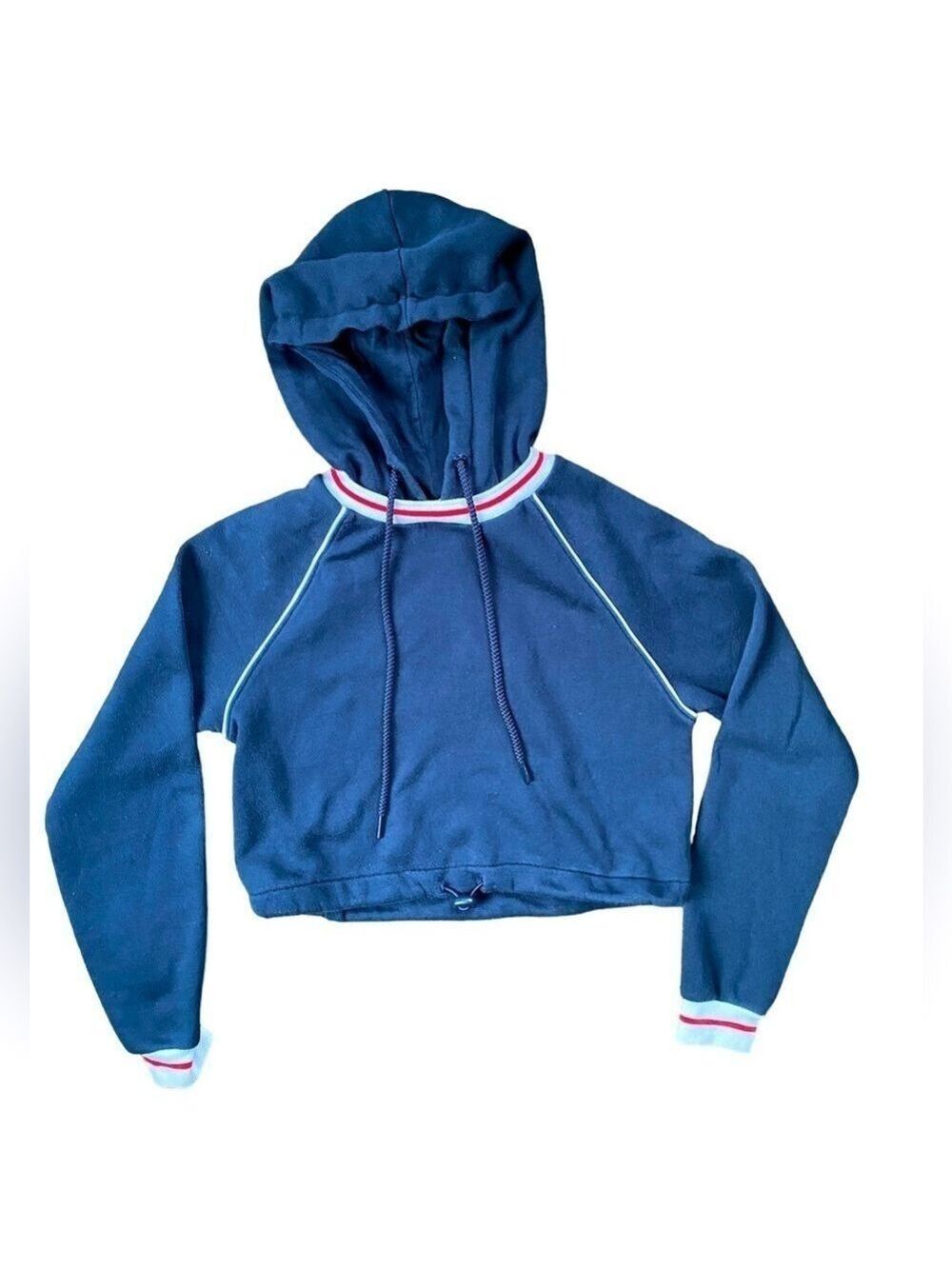 2/$10 Garage Navy Cropped Hoodie XS